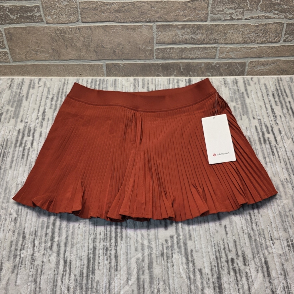 Lululemon Varsity High-Rise Pleated Tennis Skirt Orange ATRU Sz 2 $88 - Picture 12 of 12
